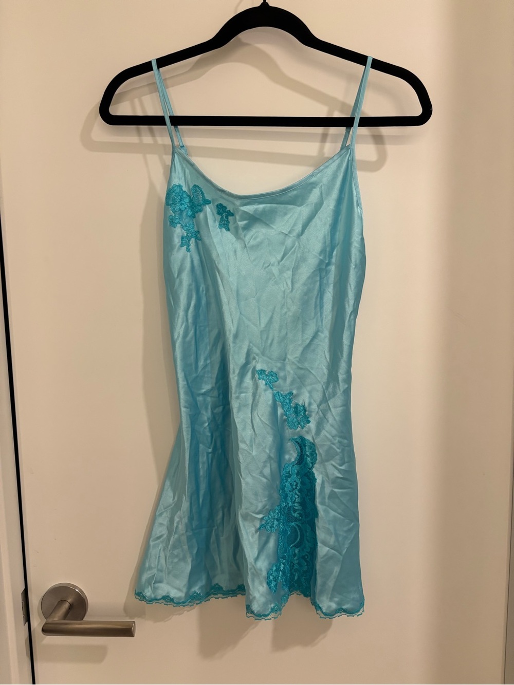 Victoria's Secret Aqua Satin Slip